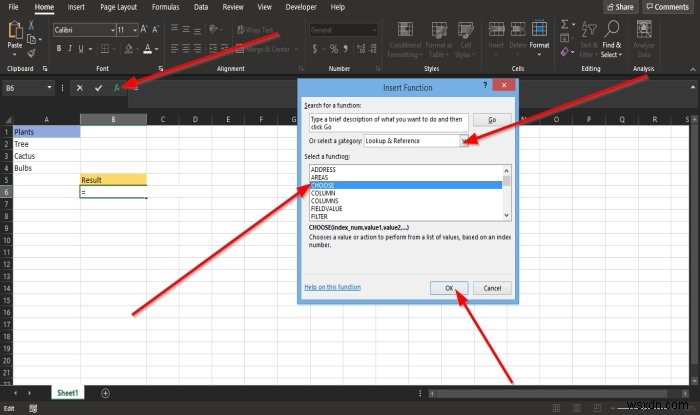 Cách sử dụng hàm CHOOSE trong Microsoft Excel 