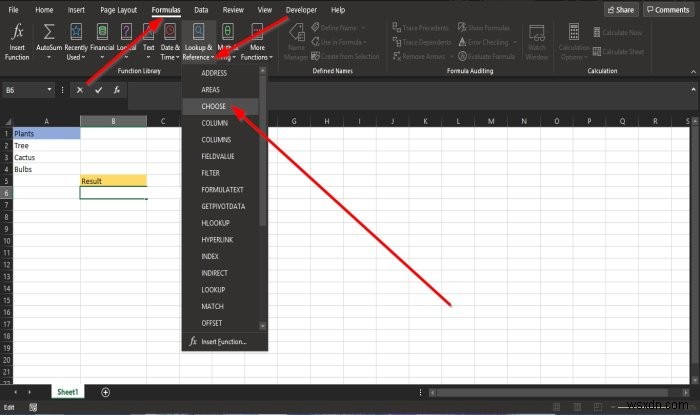 Cách sử dụng hàm CHOOSE trong Microsoft Excel 