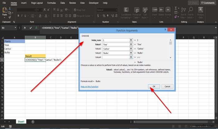 Cách sử dụng hàm CHOOSE trong Microsoft Excel 