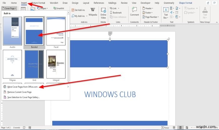 Cách chèn Trang bìa tùy chỉnh trong Microsoft Word 