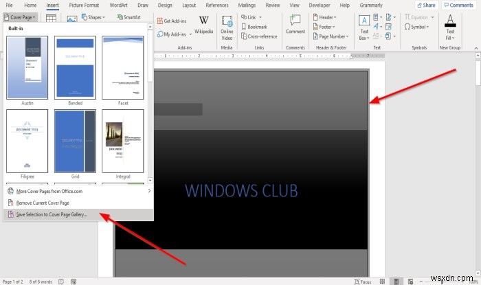 Cách chèn Trang bìa tùy chỉnh trong Microsoft Word 