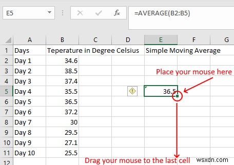 Cách tính Trung bình động Đơn giản, Có trọng số và Theo cấp số nhân trong Excel 
