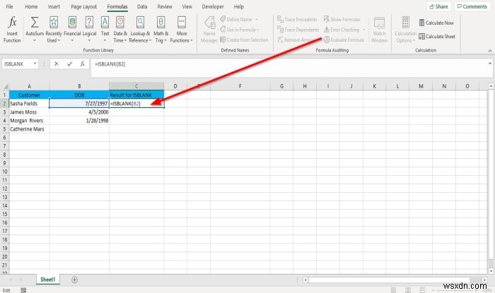 Cách sử dụng hàm ISBLANK trong Microsoft Excel 