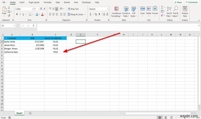 Cách sử dụng hàm ISBLANK trong Microsoft Excel 