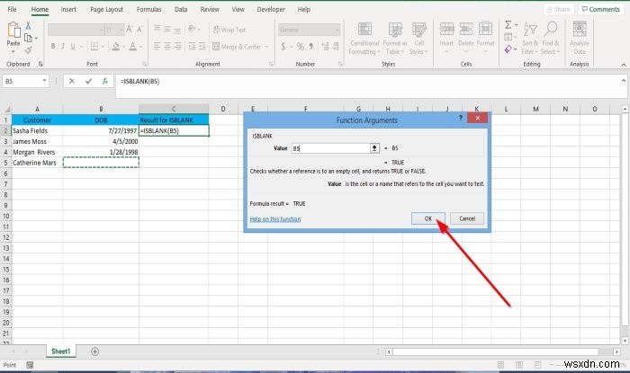 Cách sử dụng hàm ISBLANK trong Microsoft Excel 