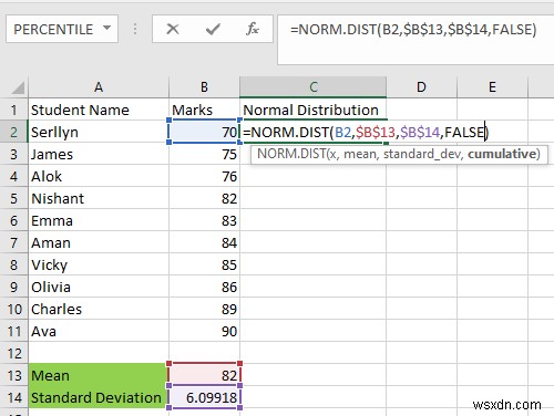 Cách tạo Đường cong hình chuông trong Microsoft Excel 