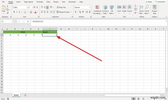 Cách sử dụng chức năng Chế độ trong Microsoft Excel 