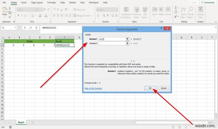 Cách sử dụng chức năng Chế độ trong Microsoft Excel 