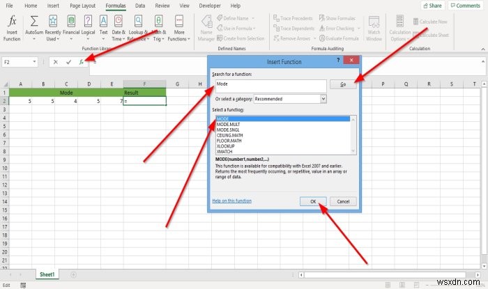 Cách sử dụng chức năng Chế độ trong Microsoft Excel 
