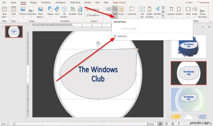 Cách liên kết các Phần tử, Nội dung hoặc Đối tượng với một trang chiếu PowerPoint 