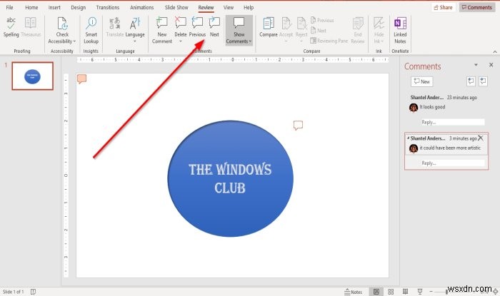 Cách thêm Nhận xét trong các trang chiếu Microsoft PowerPoint 