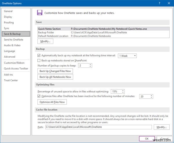 Vị trí bộ nhớ cache của OneNote ở đâu? Làm cách nào để xóa OneNote Cache? 