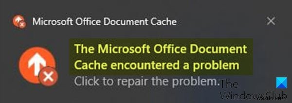 Bộ đệm ẩn tài liệu Microsoft Office gặp sự cố 