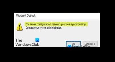 Cấu hình máy chủ ngăn bạn đồng bộ hóa - Lỗi Microsoft Outlook 