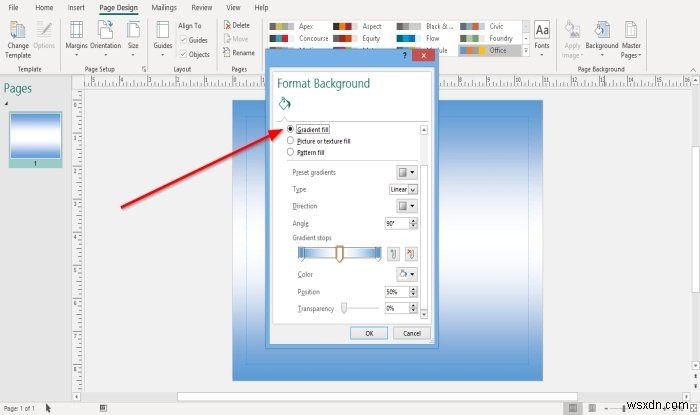 Cách tạo và thêm nền trong Microsoft Publisher 