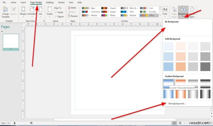 Cách tạo và thêm nền trong Microsoft Publisher 