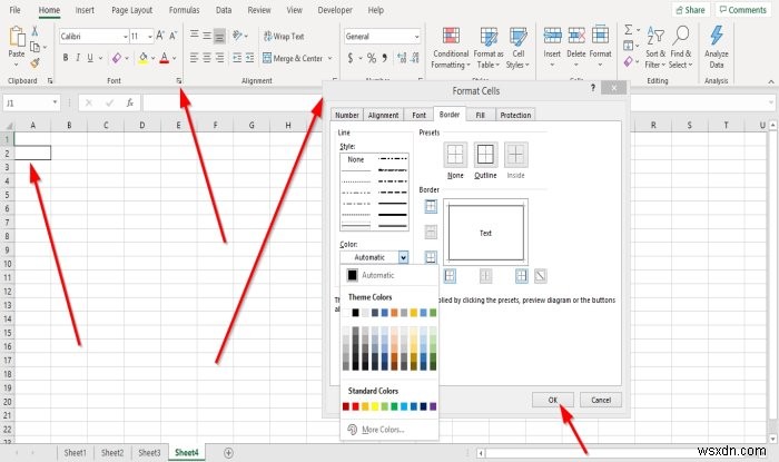 Cách thêm hoặc xóa Đường viền cho Ô trong Microsoft Excel 