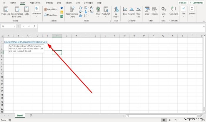 Cách tạo Siêu kết nối cho một tệp hiện có trong Excel 