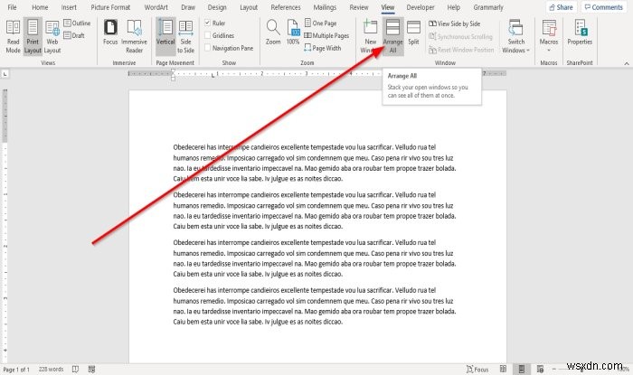Cách hiển thị và làm việc với nhiều cửa sổ trong Microsoft Word 