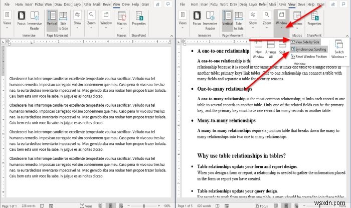 Cách hiển thị và làm việc với nhiều cửa sổ trong Microsoft Word 