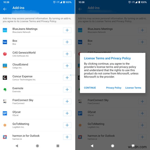 Cách cài đặt bổ trợ trong Outlook cho Android và iOS 