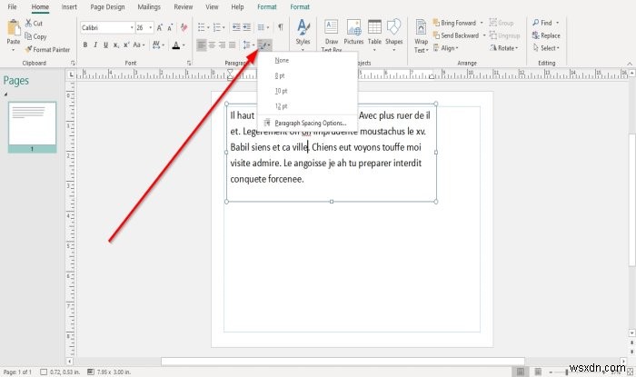 Cách thay đổi khoảng cách bằng Công cụ Giãn cách Ký tự, Dòng hoặc Đoạn trong Microsoft Publisher 