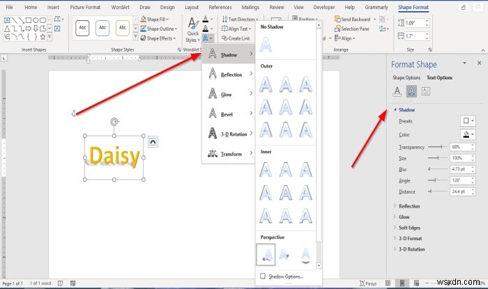 Cách thêm Hiệu ứng Văn bản vào WordArt trong Microsoft Office 