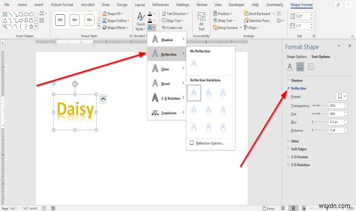 Cách thêm Hiệu ứng Văn bản vào WordArt trong Microsoft Office 