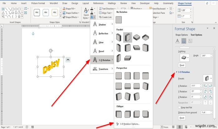 Cách thêm Hiệu ứng Văn bản vào WordArt trong Microsoft Office 