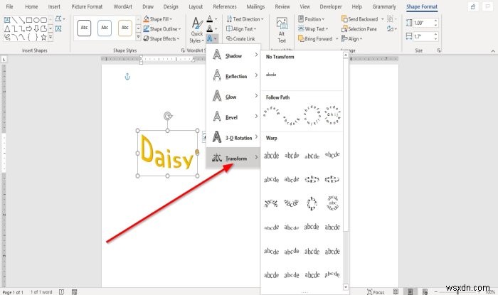 Cách thêm Hiệu ứng Văn bản vào WordArt trong Microsoft Office 