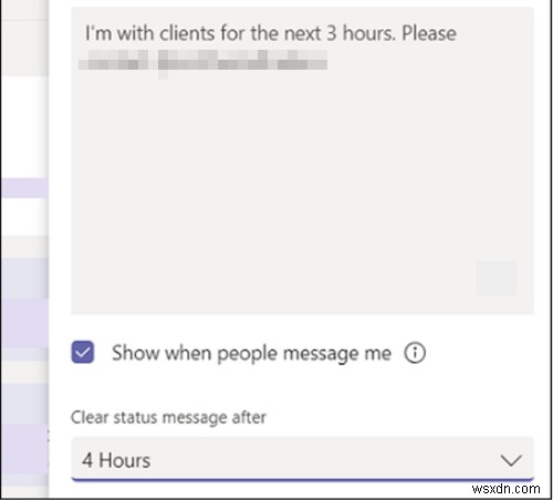 Trạng thái Microsoft Teams bị kẹt khi Không có mặt tại Office 