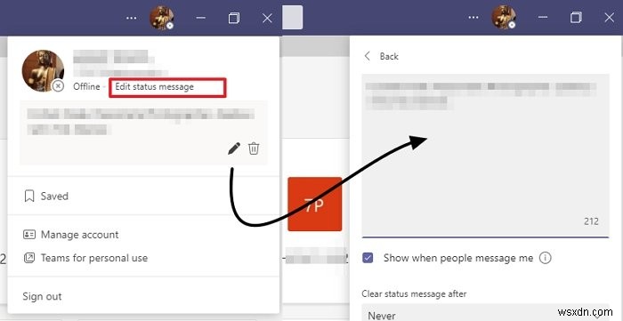 Trạng thái Microsoft Teams bị kẹt khi Không có mặt tại Office 