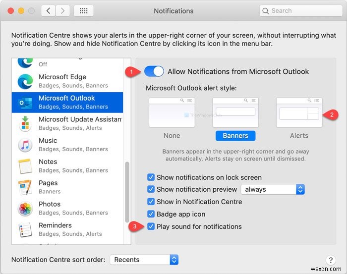 Thông báo Outlook không hoạt động trên Mac 