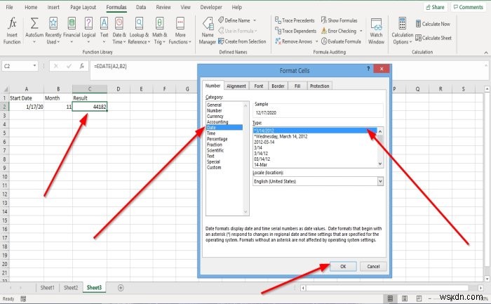 Cách sử dụng hàm EDATE và EOMONTH trong Excel 