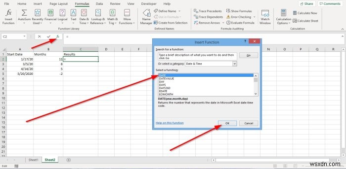 Cách sử dụng hàm EDATE và EOMONTH trong Excel 