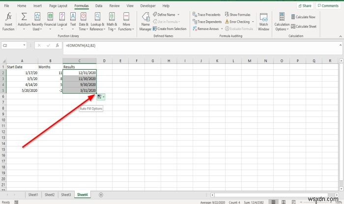 Cách sử dụng hàm EDATE và EOMONTH trong Excel 