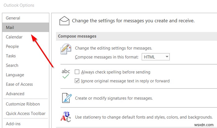 Cách ngăn Outlook lưu email Đã gửi trong thư mục Mục đã Gửi 