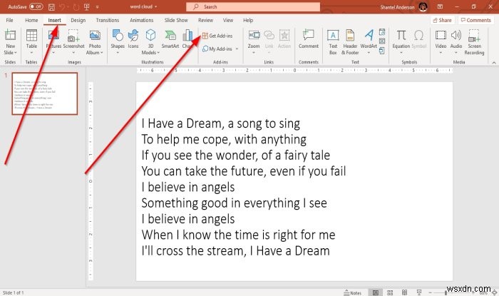 Cách tạo Đám mây Word trong Microsoft PowerPoint 