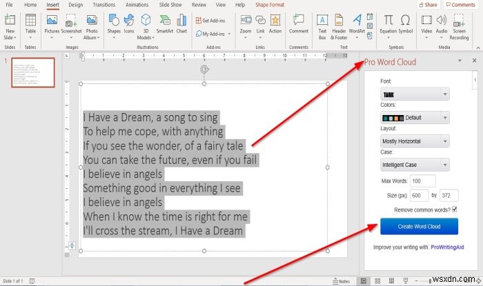 Cách tạo Đám mây Word trong Microsoft PowerPoint 