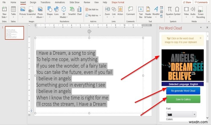 Cách tạo Đám mây Word trong Microsoft PowerPoint 