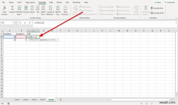 Cách sử dụng Hàm INT và LCM trong Microsoft Excel 