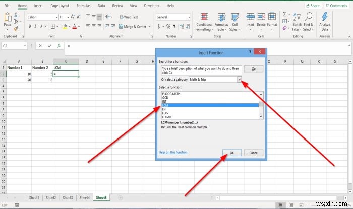 Cách sử dụng Hàm INT và LCM trong Microsoft Excel 