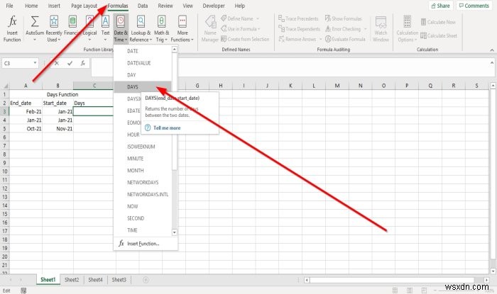 Cách sử dụng các hàm DAYS và DAYS360 trong Microsoft Excel 
