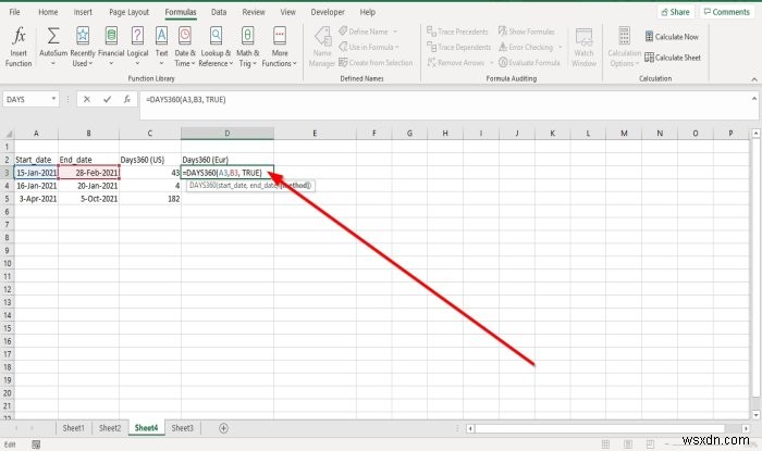 Cách sử dụng các hàm DAYS và DAYS360 trong Microsoft Excel 