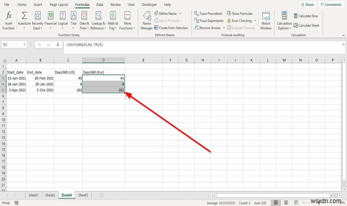 Cách sử dụng các hàm DAYS và DAYS360 trong Microsoft Excel 