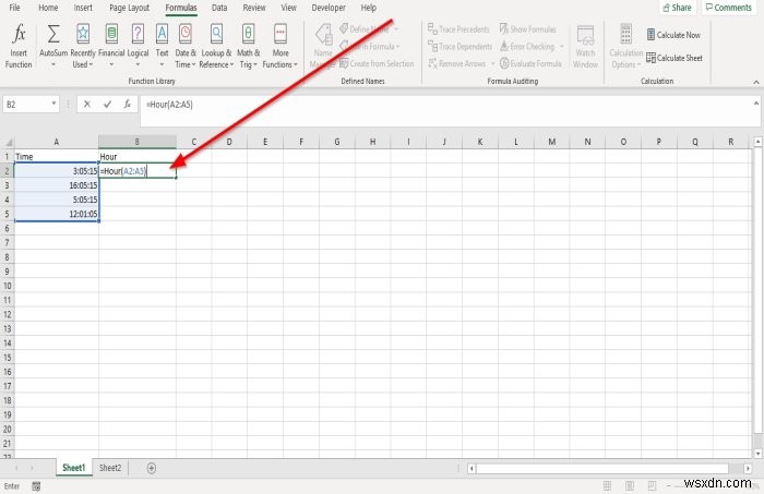 Cách sử dụng Hàm Giờ, Phút và Thứ hai trong Microsoft Excel 