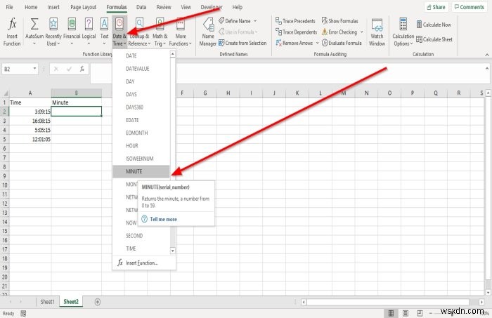 Cách sử dụng Hàm Giờ, Phút và Thứ hai trong Microsoft Excel 