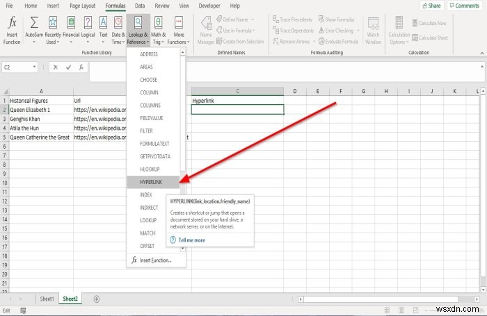 Cách sử dụng Hàm siêu kết nối trong Microsoft Excel 