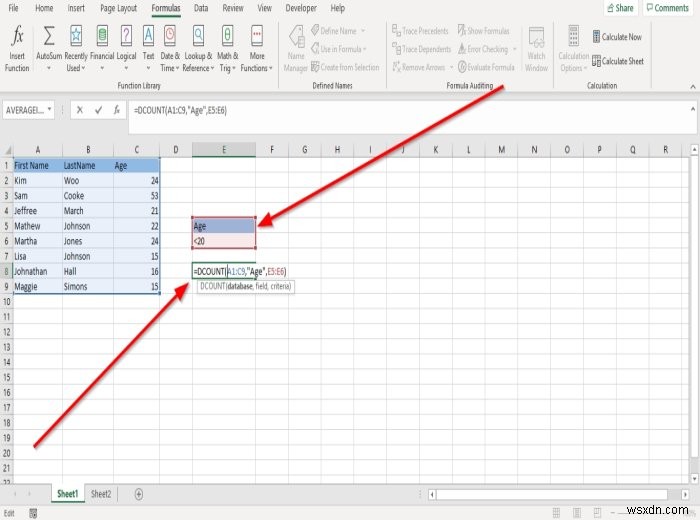 Cách sử dụng Hàm DCOUNT và DCOUNTA trong Microsoft Excel 