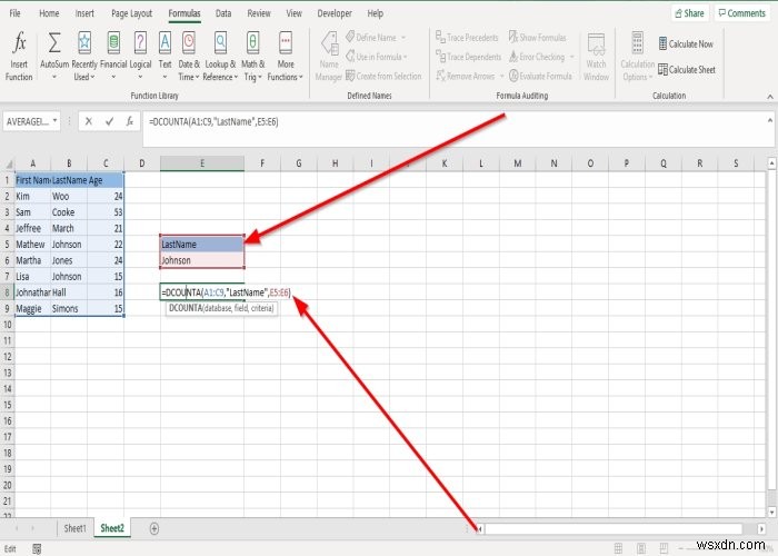 Cách sử dụng Hàm DCOUNT và DCOUNTA trong Microsoft Excel 